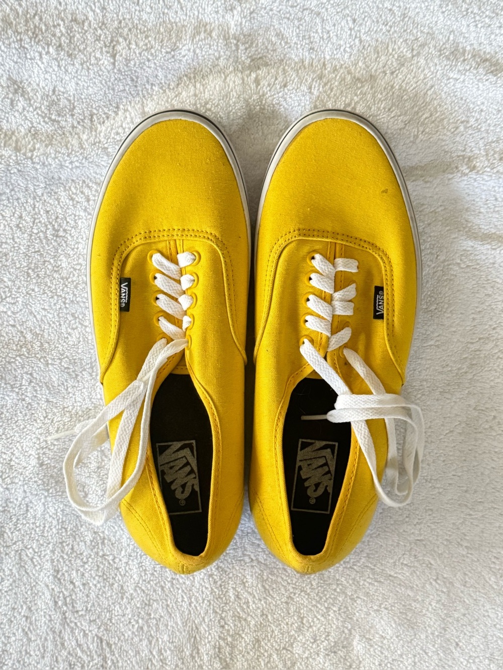 Vans Yellow Canvas Low-Top Sneakers with White Laces